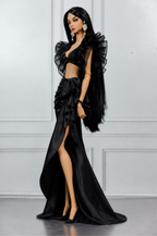 CULINARY CAPTIVATING | Black Couture Ruffle Gown for 12-Inch Fashion Royalty FR 6.0  Dolls – Handmade Evening Dress, Glamorous Doll Clothes, Collector Fashion Outfit