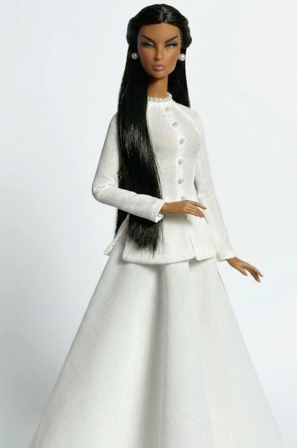 HAUTE | Ivory Elegance Couture Gown Set for Fashion Royalty Dolls 12” / 1:6 Scale Doll Clothes