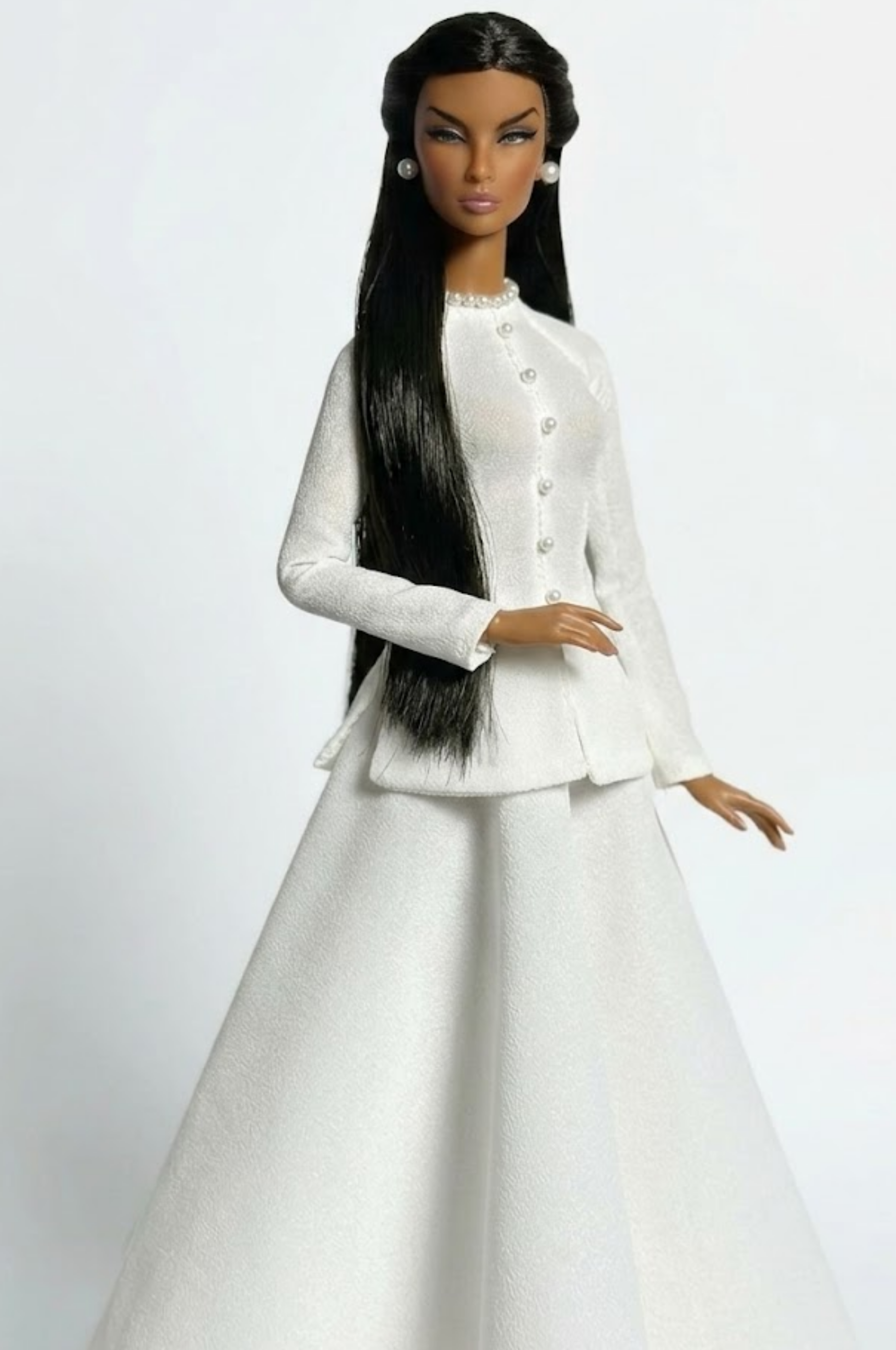 HAUTE | Ivory Elegance Couture Gown Set for Fashion Royalty Dolls 12” / 1:6 Scale Doll Clothes