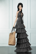 EDEN CHOICE | Midnight Cascade Tiered Evening Gown for 1/6 Scale Fashion Doll | Plastiktiara