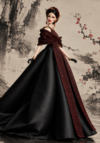 MOTHERSHIP  INK BLOSSOM | 1/6 Scale Couture Fashion Royalty Doll Gown |Plastiktiara