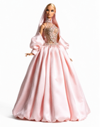 DELUXE | Pink Beaded Couture Ball Gown with Hood | Handmade Fashion Royalty Doll Clothes | 1/6 Scale Couture Dress | Plastiktiara