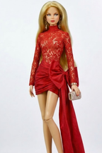MODERN SENSUAL | Scarlet Lace Bow Mini Dress Set – Fashion Royalty 6.0 Doll Clothes