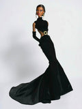 BASIC | Midnight Siren Black Cutout Mermaid Gown | Plastiktiara