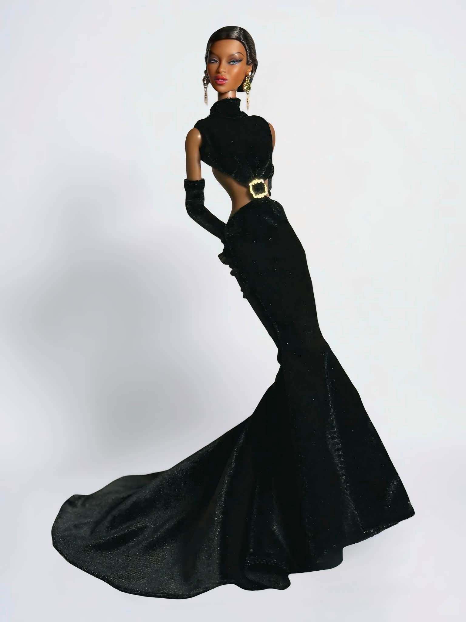 BASIC | Midnight Siren Black Cutout Mermaid Gown | Plastiktiara