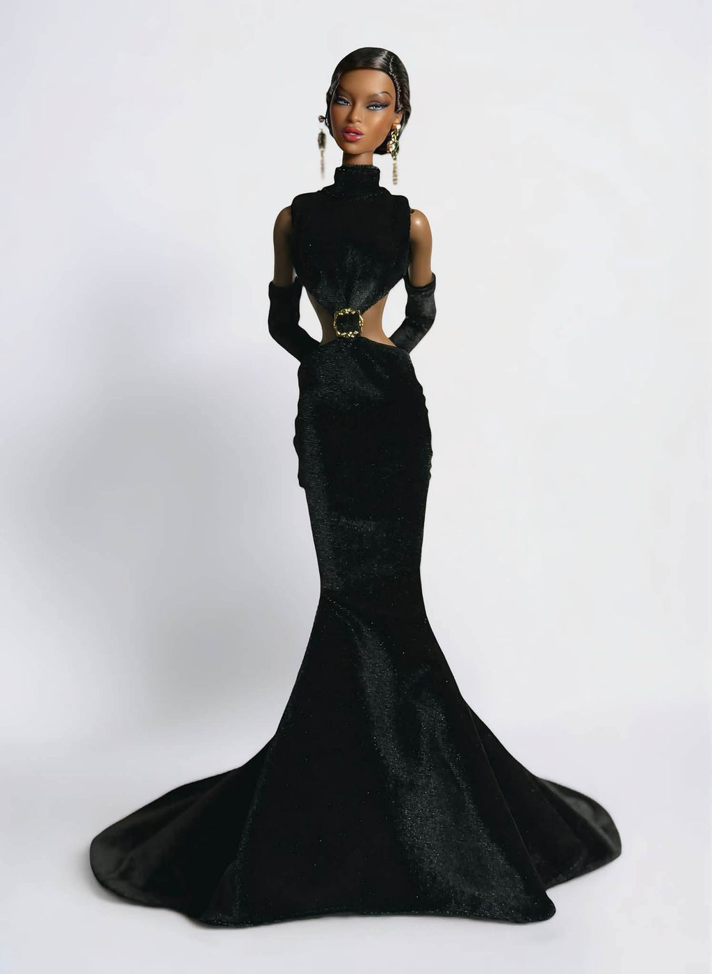 BASIC | Midnight Siren Black Cutout Mermaid Gown | Plastiktiara