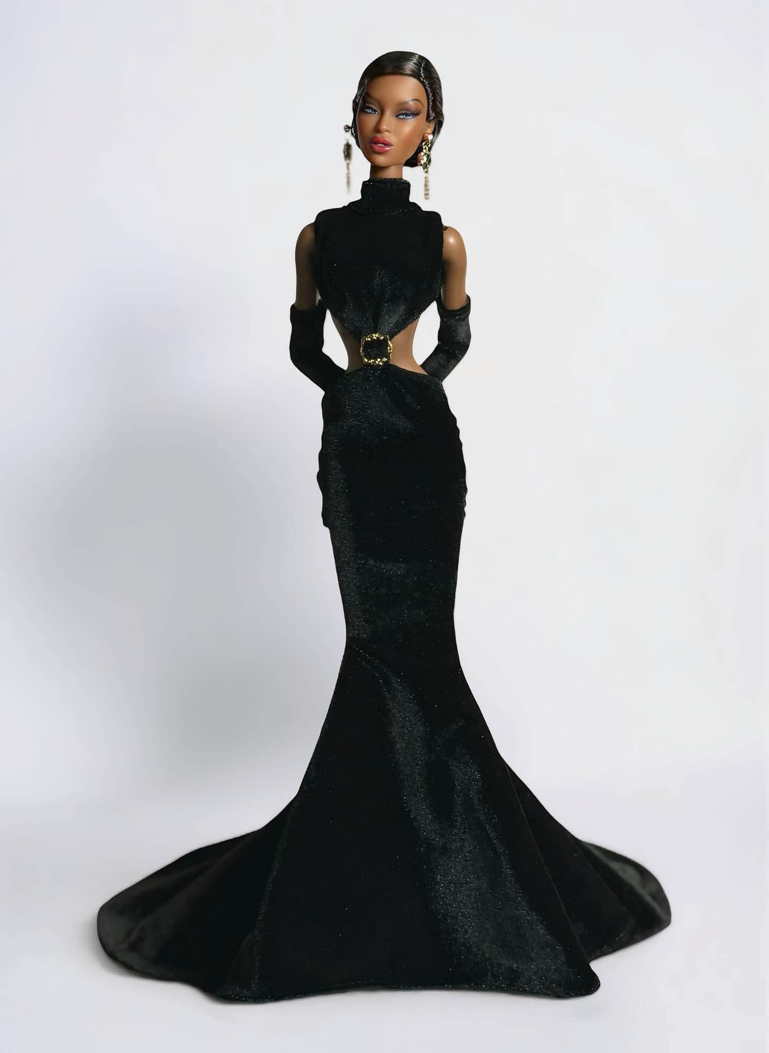BASIC | Midnight Siren Black Cutout Mermaid Gown | Plastiktiara