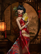 HAUTE | Phoenix Brocade Gown for 1/6 Scale Fashion Doll | Asian Inspired Doll Couture | PLASTIKTIARA