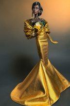 HAUTE | Golden Bloom Mermaid Gown for Fashion Royalty Doll by Plastiktiara