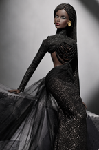 HAUTE | Black Couture Gown for Fashion Royalty 6.0 Dolls | Handmade FR Doll Clothes | Integrity Toys Fashion