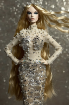 FANTASY | Pearl Siren Gown Set – 1/6 High fashion doll clothes with Zipper Closure | Plastiktiara Couture