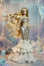 FANTASY | Pearl Siren Gown Set – 1/6 High fashion doll clothes with Zipper Closure | Plastiktiara Couture
