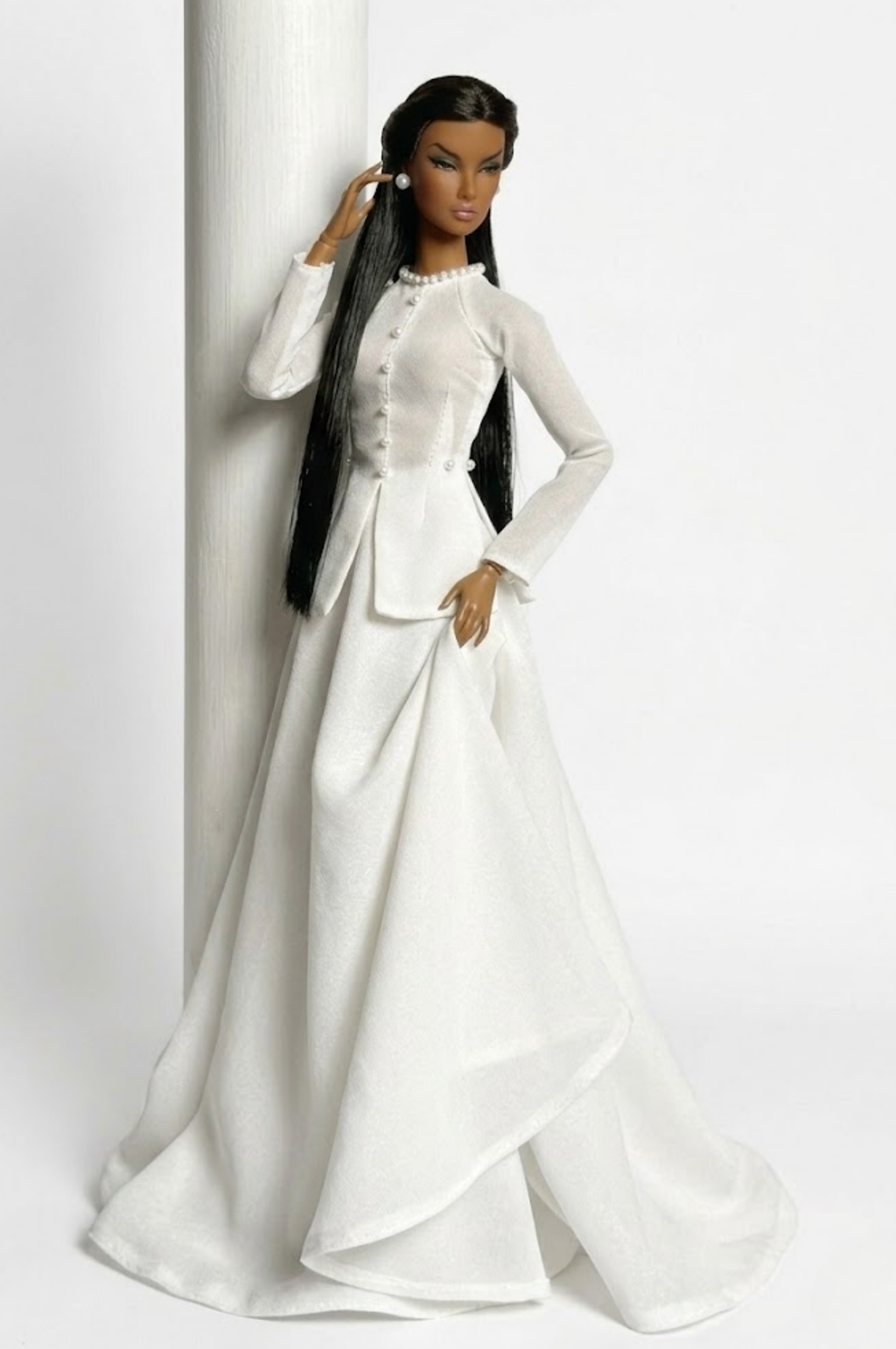 HAUTE | Ivory Elegance Couture Gown Set for Fashion Royalty Dolls 12” / 1:6 Scale Doll Clothes