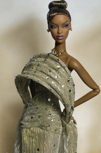 OOAK | Golden Halo Gown – 1/6 High Fashion doll clothes | PlastikiTiara Couture