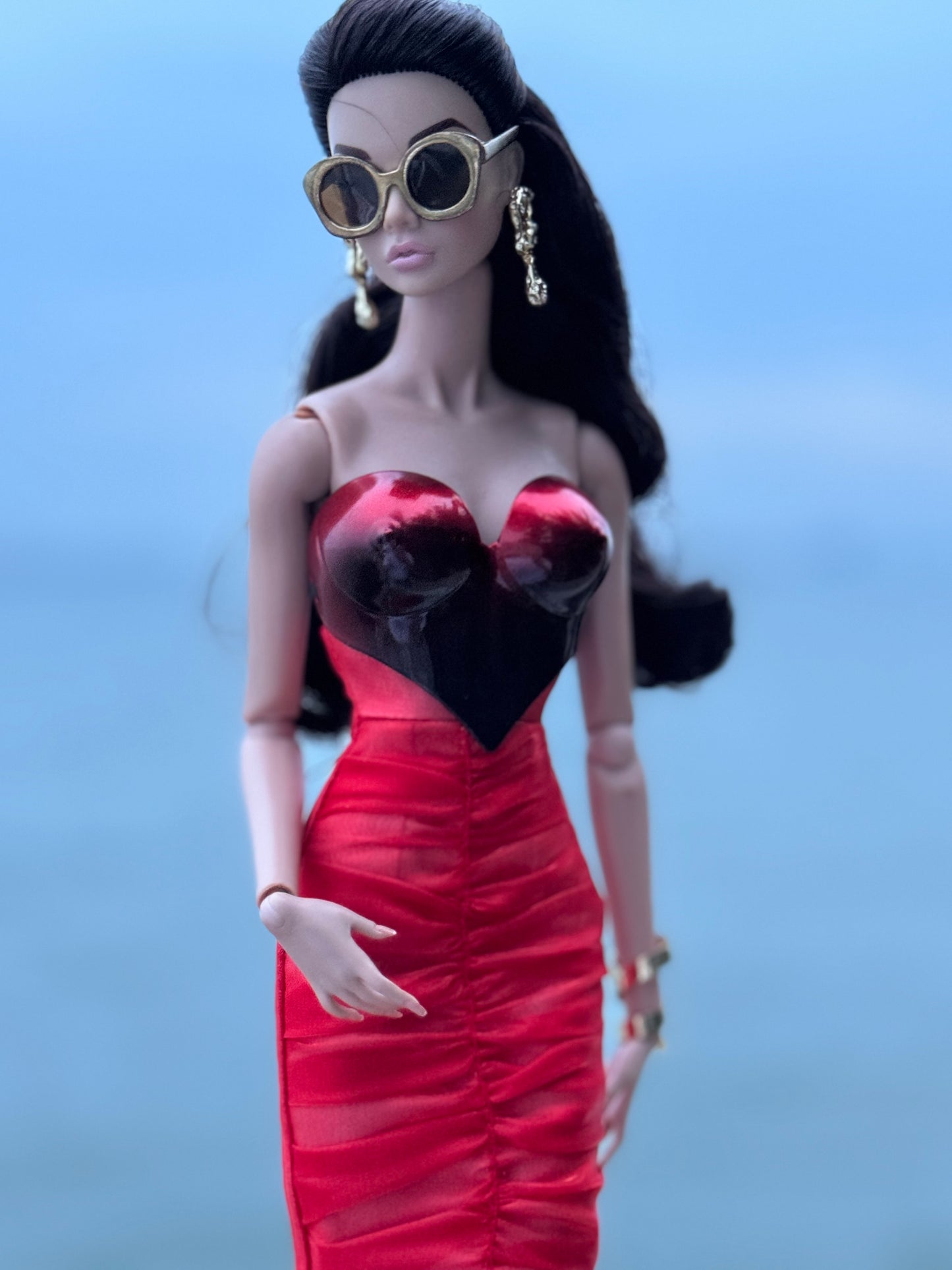 Siren Suit - 3D printed with pleated high waist skirt for Fashion Royalty 6.0 and NU FACE