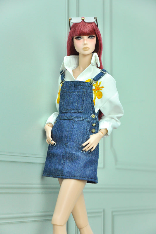 AA 90'S DAY COLLECTION | Overall skirt with blouse for Fashion Royalty & 6.0 Popy Parker