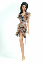 DELUXE | Deconstructed Floral Mesh Ruffle Mini Dress | PLASTIKTIARA