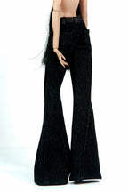 SEPTEMBER SALE | Black Graphic Flare Jeans for 1/6 Scale Fashion Doll | BARE