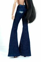 SEPTEMBER SALE | Dark Indigo Wide Flare Jeans for 1/6 Scale Fashion Doll | BARE