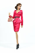 PINK CANON | Hot Pink Satin Tailored Jacket & Pencil Skirt Set – Fashion Royalty Doll Clothes