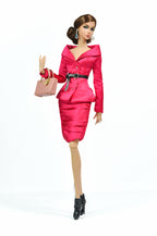 PINK CANON | Hot Pink Satin Tailored Jacket & Pencil Skirt Set – Fashion Royalty Doll Clothes
