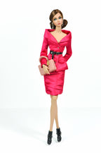 PINK CANON | Hot Pink Satin Tailored Jacket & Pencil Skirt Set – Fashion Royalty Doll Clothes