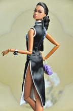 BASIC | Midnight Dragon Qipao Dress – 1/6 Scale High Fashion Doll Clothes