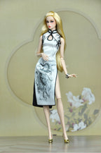 BASIC | Midnight Dragon Qipao Dress – 1/6 Scale High Fashion Doll Clothes