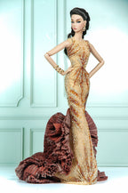 DELUXE | Gilded Oasis Cutout Gown for 1/6 Scale Fashion Doll | Plastiktiara
