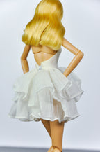 SIMPLE TABOO | Midnight Polka Dot Coat & Cloud Ruffle Dress Set | Fashion Royalty Doll Clothes