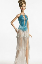 BASIC | Icefall Fringe Crystal Gown with Fur Stole for 12" Fashion Dolls for 1/6 Scale High Fashion Doll Clothes