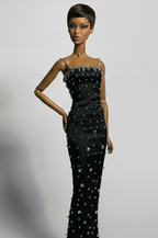 BASIC | Midnight Crystal Column Gown – 1/6 Scale High Fashion Doll Clothes