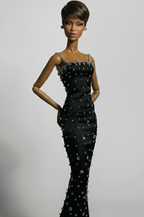 BASIC | Midnight Crystal Column Gown – 1/6 Scale High Fashion Doll Clothes