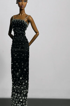 BASIC | Midnight Crystal Column Gown – 1/6 Scale High Fashion Doll Clothes