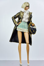 CULINARY CAPTIVATING | Parisian Bow Blouse & Tweed Mini Skirt Set for Fashion Royalty Dolls | 1/6 Scale Doll Clothes by Plastik Tiara
