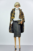 CULINARY CAPTIVATING | Ivory Turtleneck & Denim Pencil Skirt Set for Fashion Royalty Dolls | 1/6 Scale Doll Clothes by Plastik Tiara