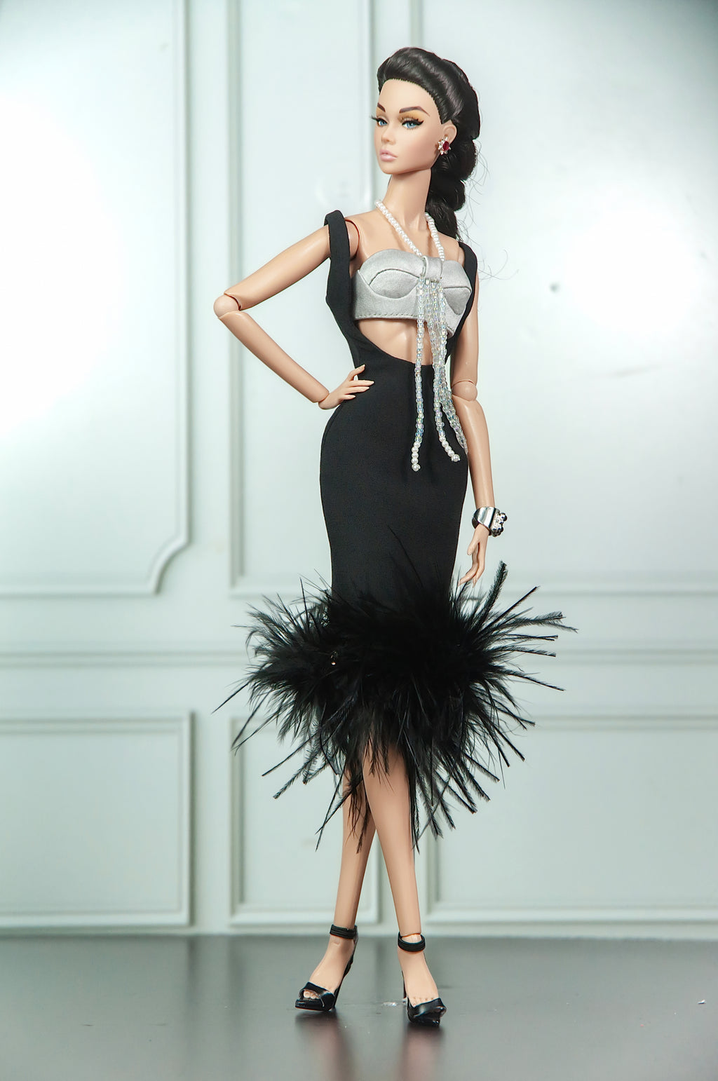 DELUXE  | Midnight Heiress Gown Set – Fashion Royalty 6.0 Doll Clothes | Plastiktiara