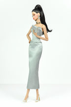ORDINARY GIRL | Silver Modular Gown Set – 4-Piece Couture Ensemble -  1/6 Scale High Fashion Doll Clothes