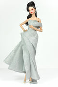 ORDINARY GIRL | Silver Modular Gown Set – 4-Piece Couture Ensemble -  1/6 Scale High Fashion Doll Clothes