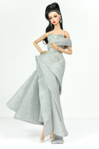 ORDINARY GIRL | Silver Modular Gown Set – 4-Piece Couture Ensemble -  1/6 Scale High Fashion Doll Clothes