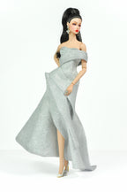 ORDINARY GIRL | Silver Modular Gown Set – 4-Piece Couture Ensemble -  1/6 Scale High Fashion Doll Clothes