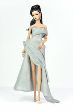 ORDINARY GIRL | Silver Modular Gown Set – 4-Piece Couture Ensemble -  1/6 Scale High Fashion Doll Clothes