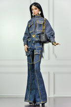 CULINARY CAPTIVATING | Fashion Royalty 6.0 Doll Clothes – Denim Utility Jacket and Cargo Pants Set