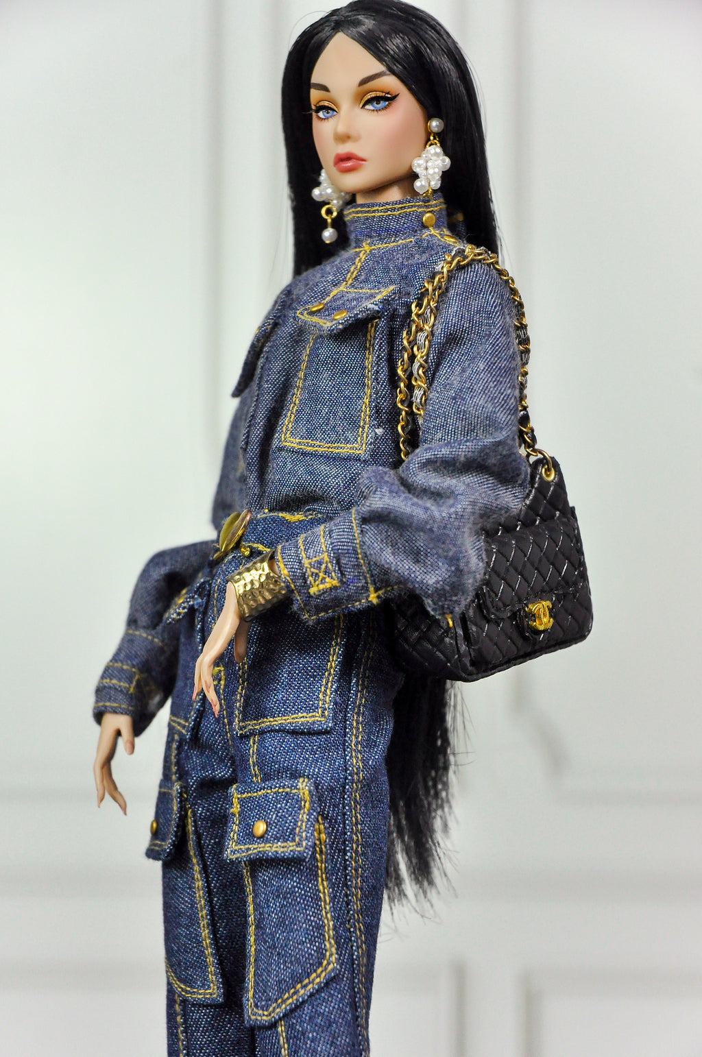 CULINARY CAPTIVATING | Fashion Royalty 6.0 Doll Clothes – Denim Utility Jacket and Cargo Pants Set