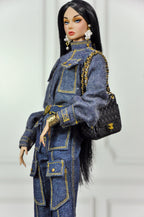 CULINARY CAPTIVATING | Fashion Royalty 6.0 Doll Clothes – Denim Utility Jacket and Cargo Pants Set