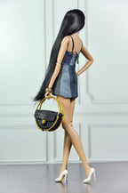 CULINARY CAPTIVATING | Fashion Royalty 6.0 Doll Clothes – Denim Colorblock Mini Dress | 1/6 Scale Integrity Toys Outfit