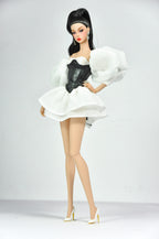 SIMPLE TABOO | Ivory Cloud Corset Dress for 1/6 Scale High Fashion Doll Clothes