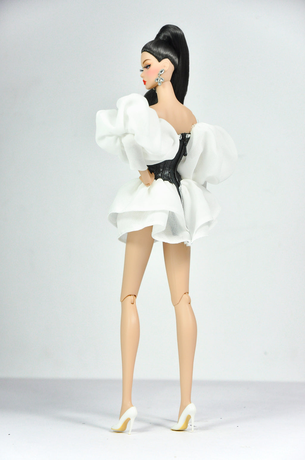 SIMPLE TABOO | Ivory Cloud Corset Dress for 1/6 Scale High Fashion Doll Clothes
