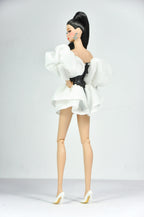 SIMPLE TABOO | Ivory Cloud Corset Dress for 1/6 Scale High Fashion Doll Clothes