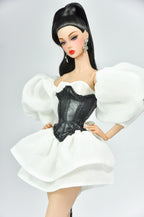 SIMPLE TABOO | Ivory Cloud Corset Dress for 1/6 Scale High Fashion Doll Clothes